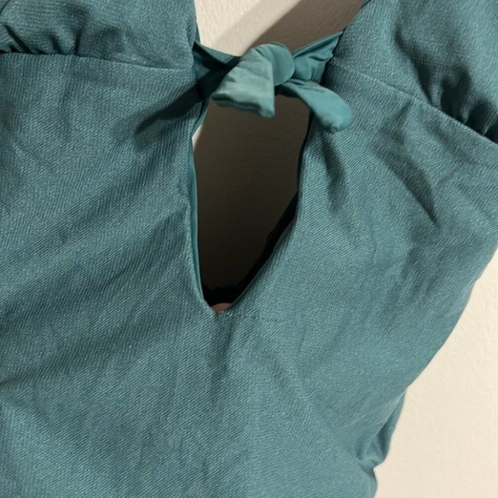 the bikini lab solid tie front one piece swim suit Size Medium - Picture 3 of 5